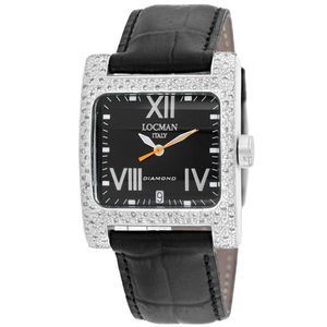 Locman Women's Diamond Classic Black Dial Watch - 431BKD/BK LEAL